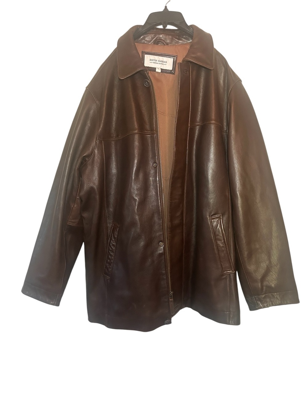 Vintage Brown Leather Jacket by Boston Harbour